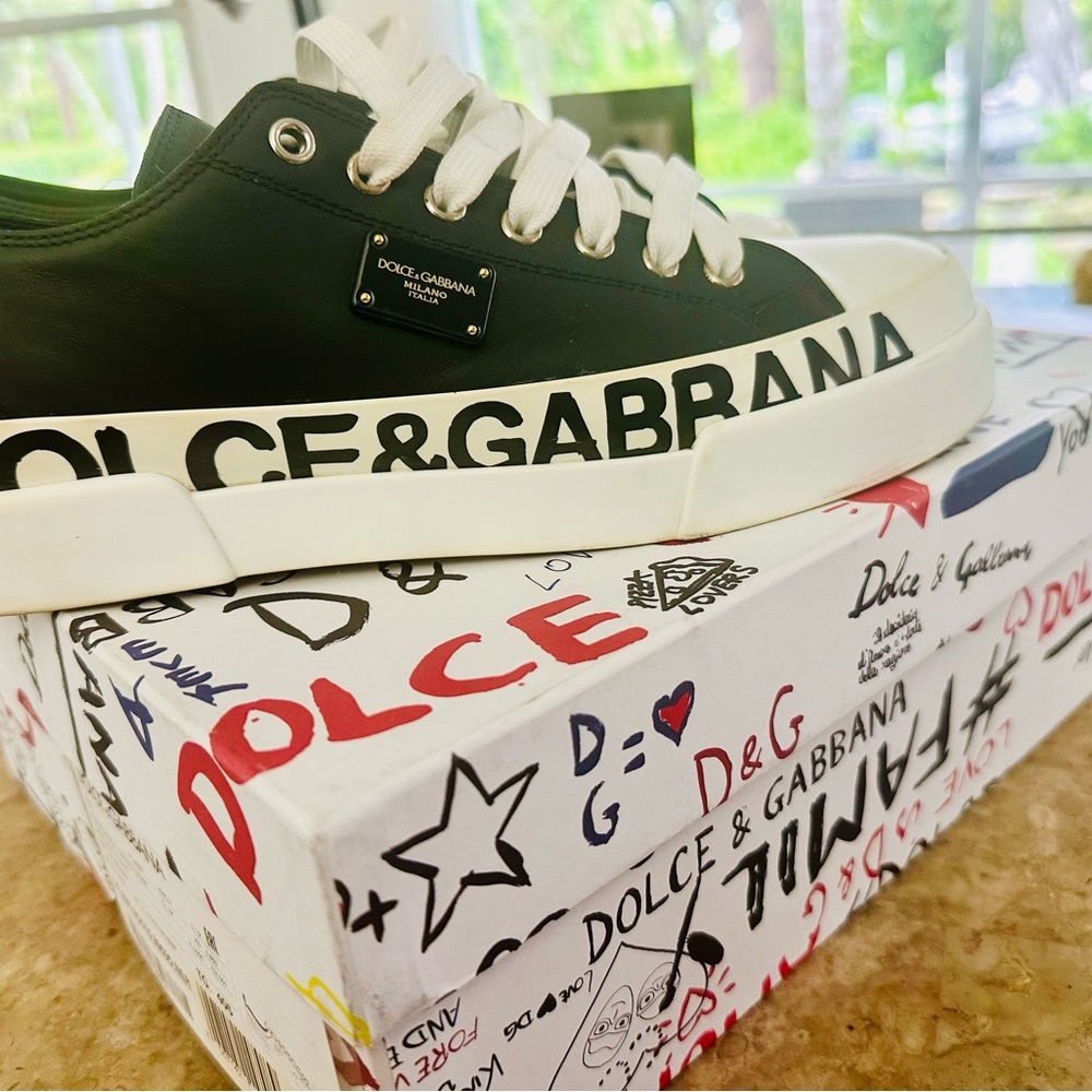 Dolce and Gabbana sneakers in black and white size 10.5 women.